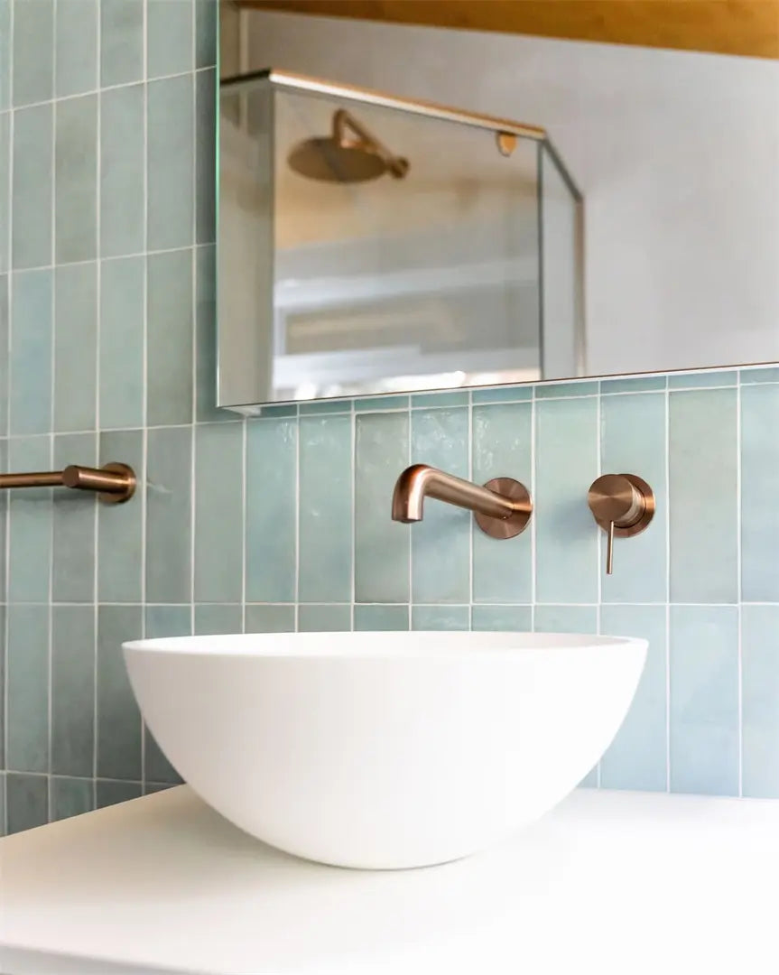 Nero Mecca Wall Basin Mixer Separate Back Plate Spout Handle Down