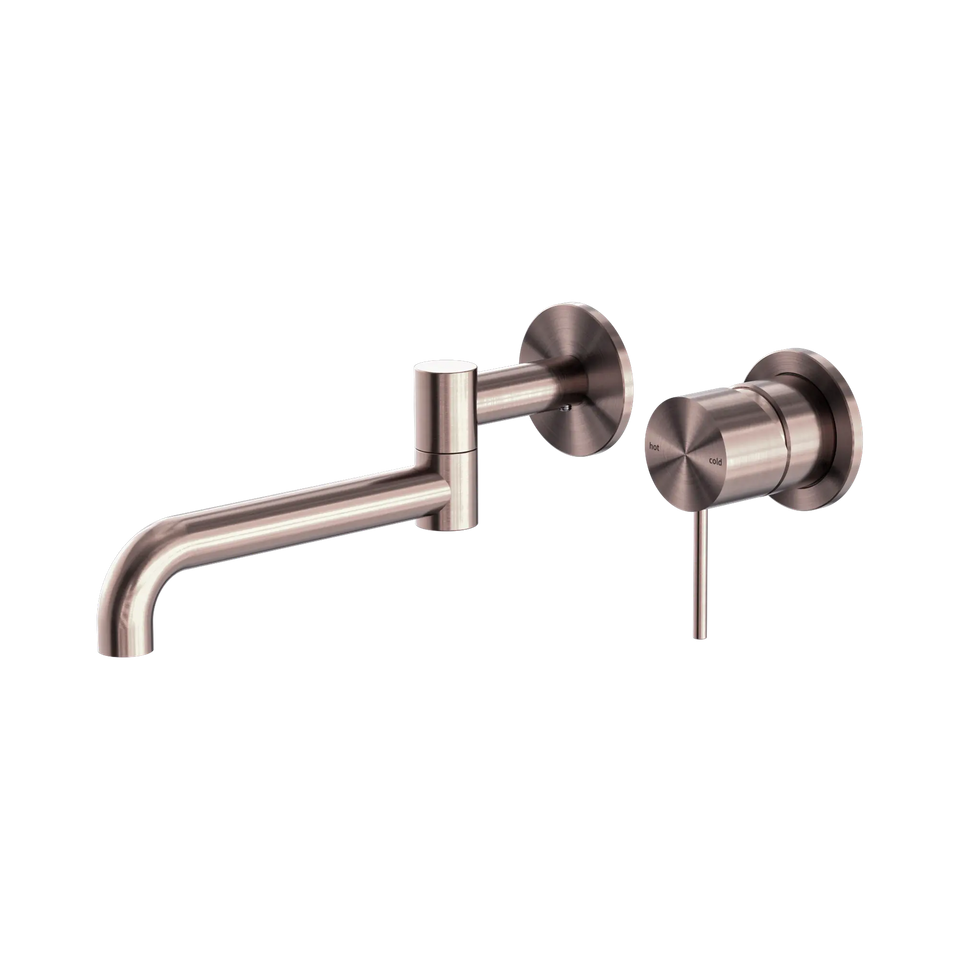 Nero Mecca Wall Basin/Bath Mixer Swivel Spout Set 225mm - Brushed Bronze (NR221910RBZ)