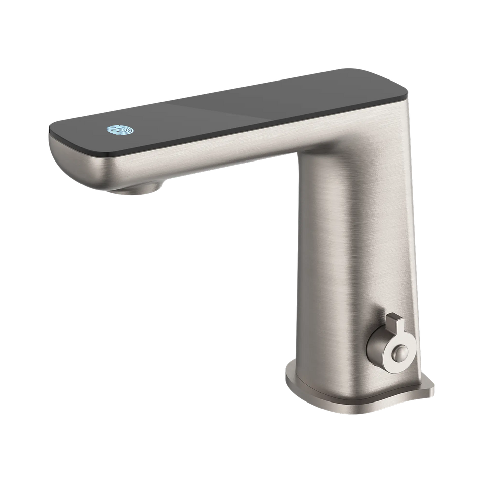 Nero Claudia Sensor Mixer With Black Top Display Brushed Nickel