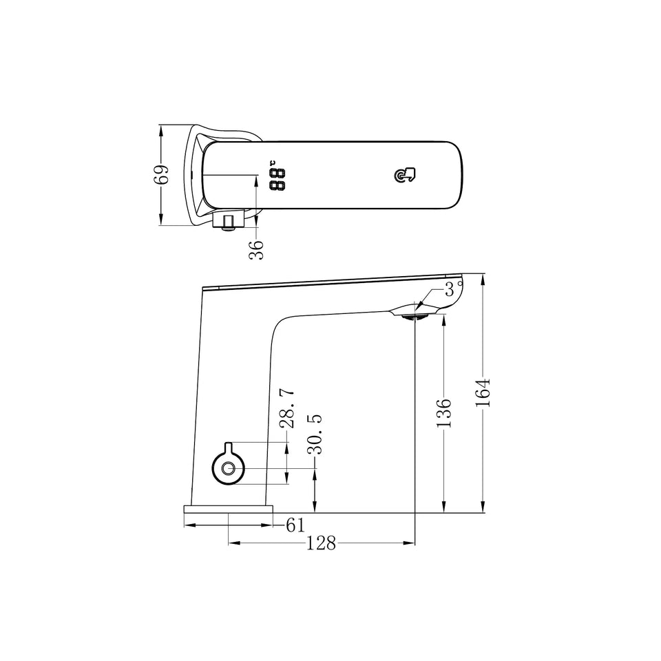 Nero Claudia Sensor Mixer With White Top Display