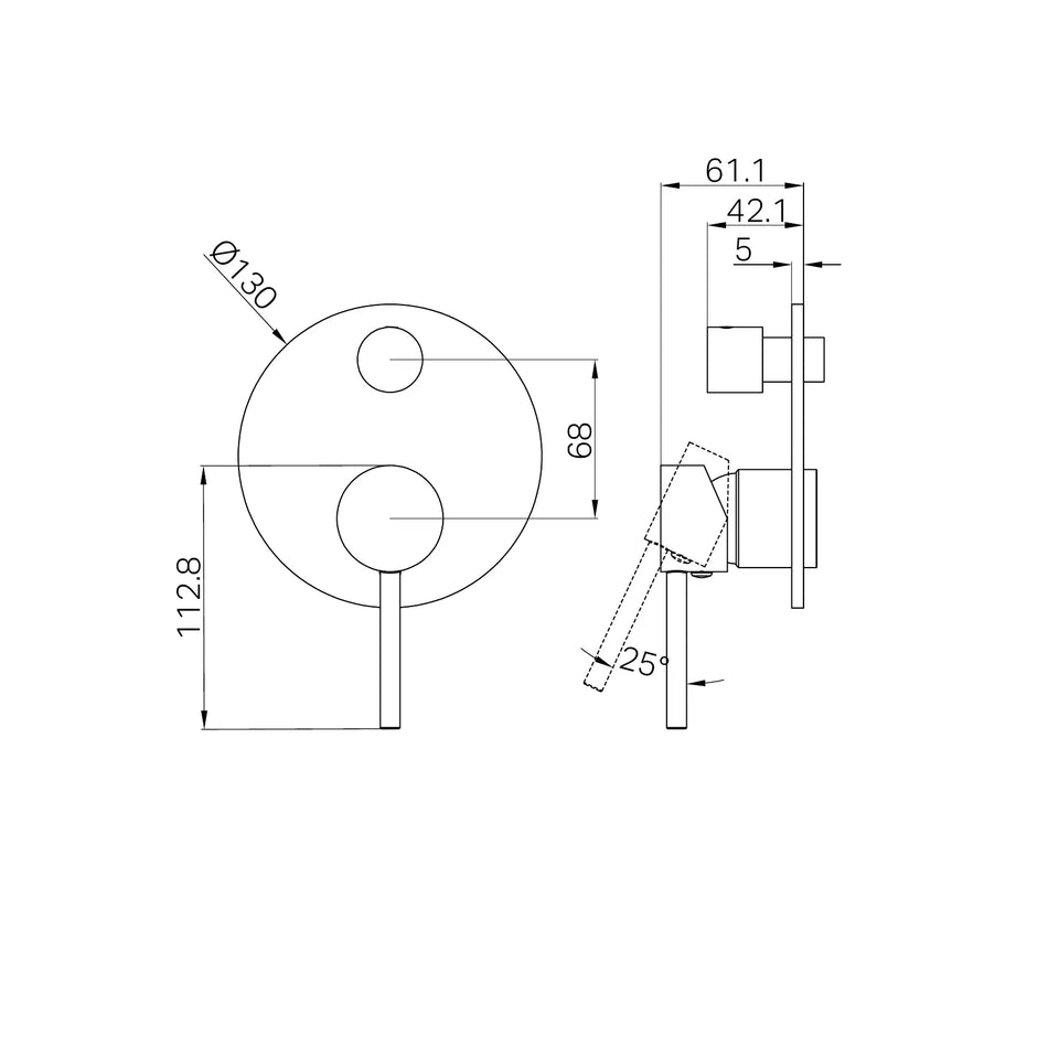Nero Tapware Dolce Shower Mixer with Divertor Trim Kits Only