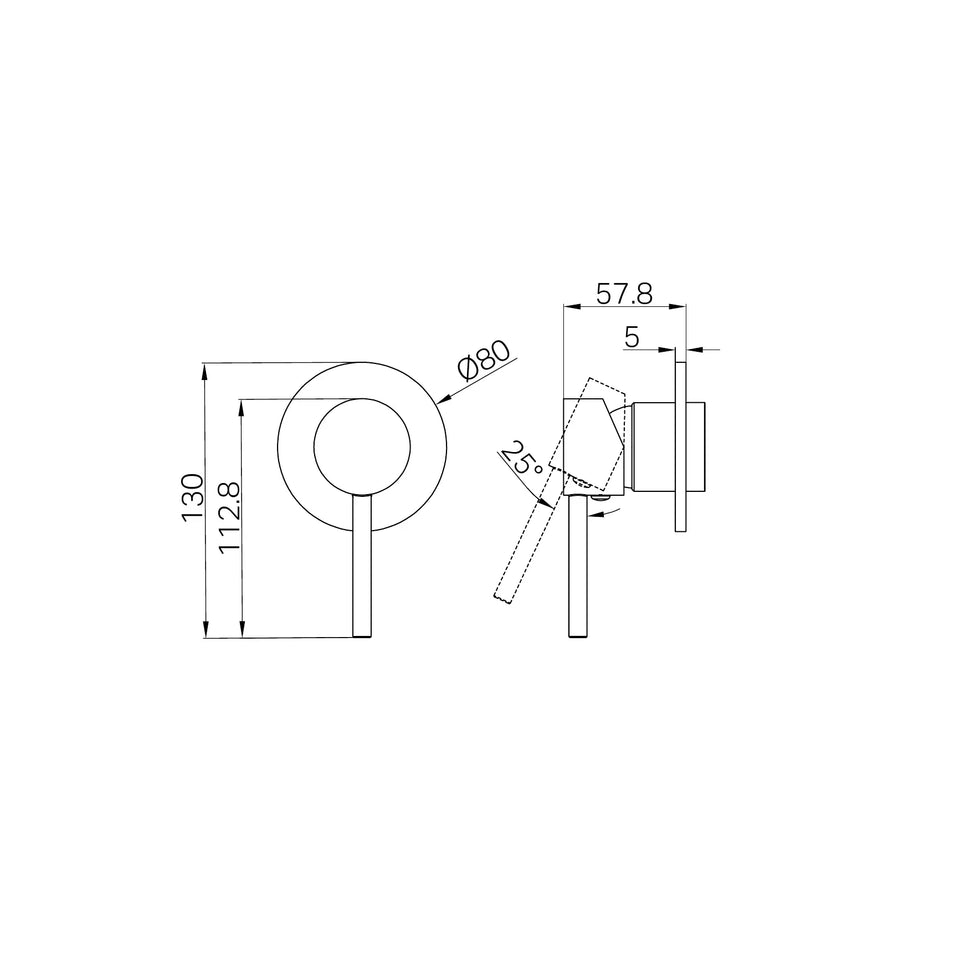 Nero Tapware Dolce Shower Mixer Trim Kits Only