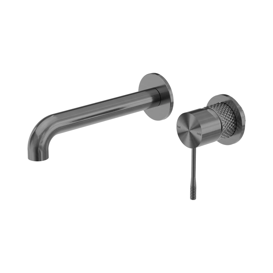 Nero Opal Wall Basin/Bath Mixer Separate Back Plate 230mm - Graphite (NR251907B230GR)