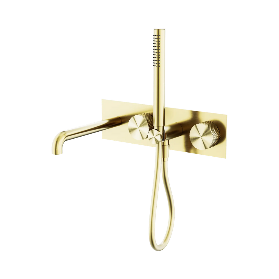 Nero Opal Progressive Shower System With Spout 230mm - Brushed Gold (NR252003A230BG)