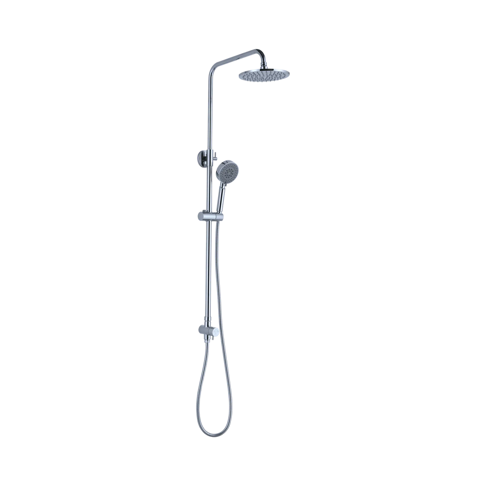 Nero Dolce Round Twin Shower Set Bottom Inlet Chrome