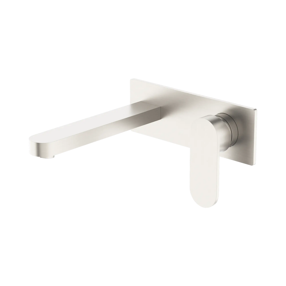 Nero Ecco Wall Basin Mixer Brushed Nickel