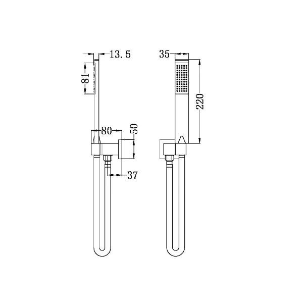 Nero Vibe Square Slim Shower Bracket