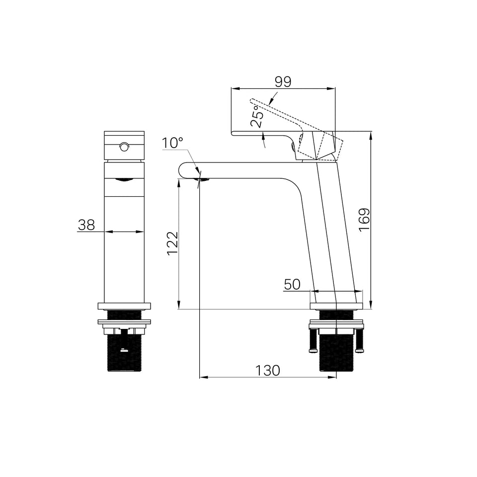 Nero Bianca Basin mixer