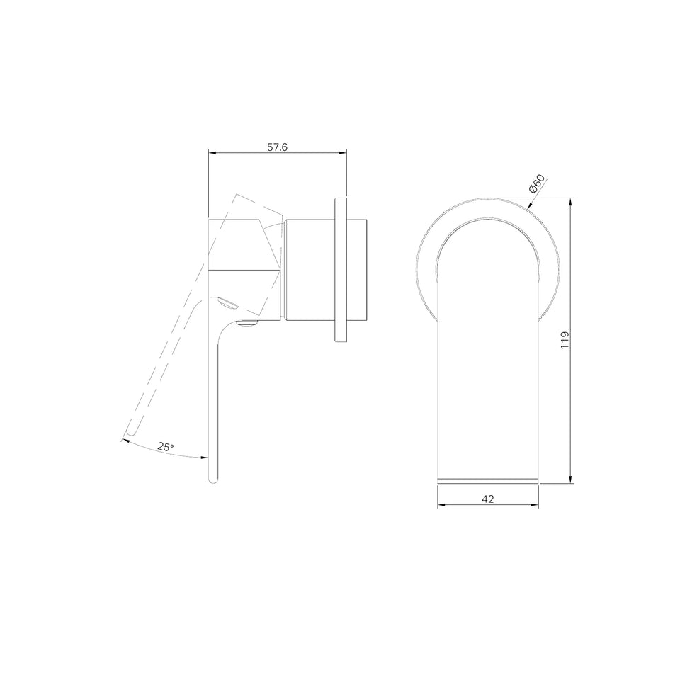 Nero Bianca Shower Mixer 60mm Plate Trim Kits Only