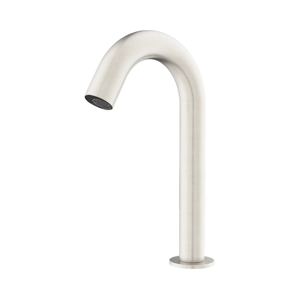 Nero Electronic Sensor Bench Basin Tap Curved Gooseneck - Brushed Nickel (NR402BN)