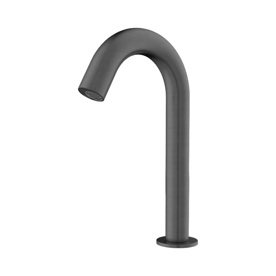 Nero Electronic Sensor Bench Basin Tap Curved Gooseneck - Gun Metal (NR402GM)