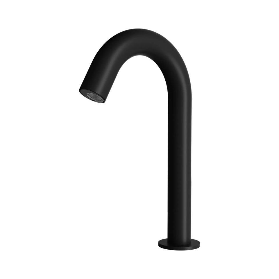 Nero Electronic Sensor Bench Basin Tap Curved Gooseneck - Matte Black (NR402MB)