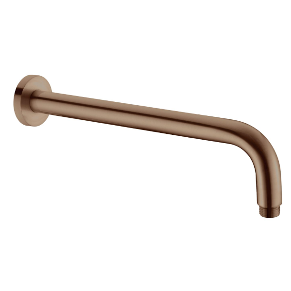 Nero Round Shower Arm 330mm Length Brushed Bronze