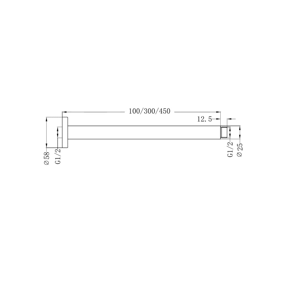 Nero Round Ceiling Arm Length