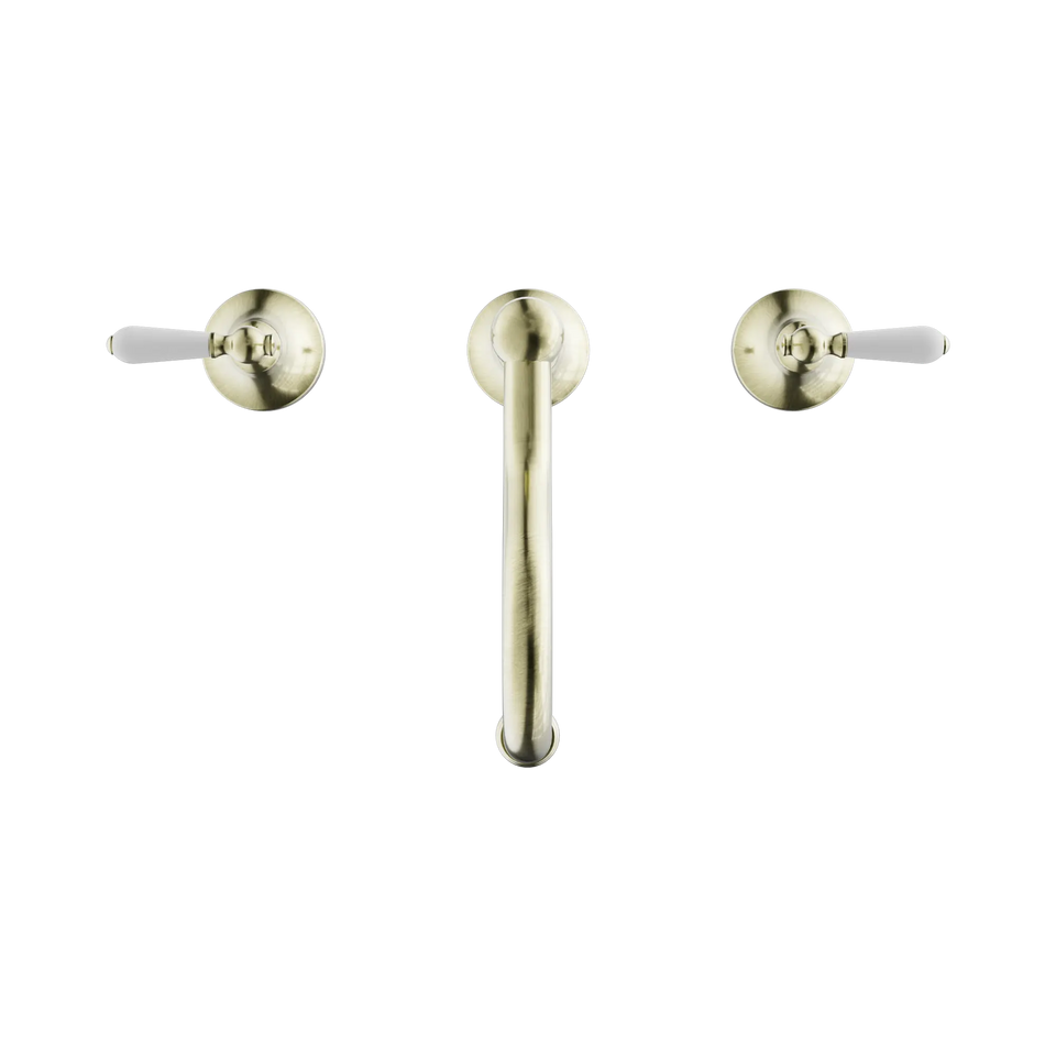 Nero York Basin Set With White Porcelain Lever