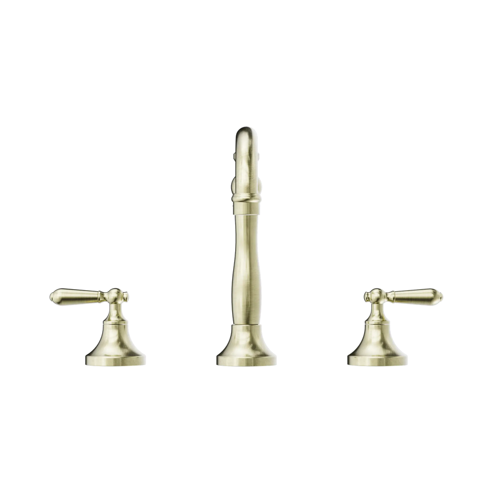 Nero York Basin Set With Metal Lever