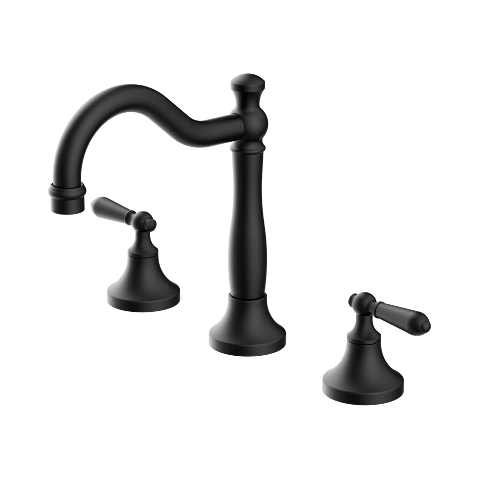 Nero York Basin Set With Metal Lever - Matte Black (NR692102a02MB)