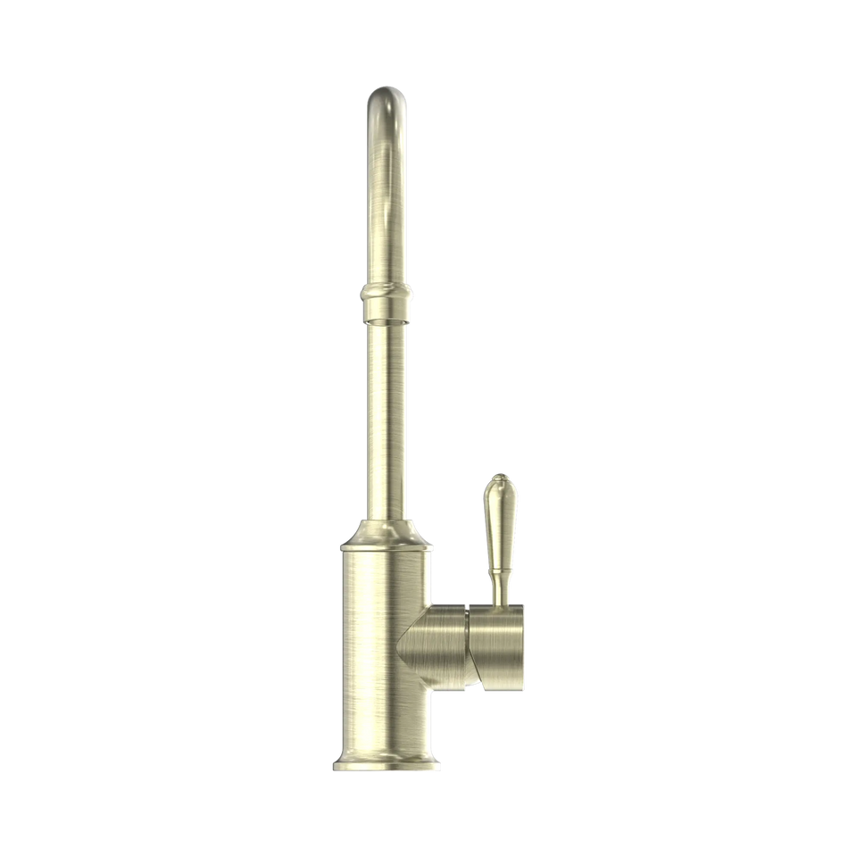 Nero York Kitchen Mixer Gooseneck Spout with Metal Lever