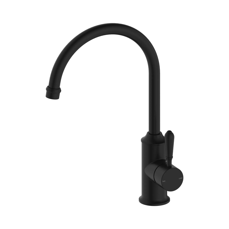 Nero York Kitchen Mixer Gooseneck Spout with Metal Lever - Matte Black (NR69210602MB)