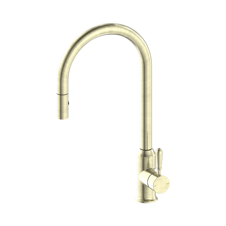 Nero York Federation Pull Out Sink Mixer With Vegie Spray Function With Metal Lever