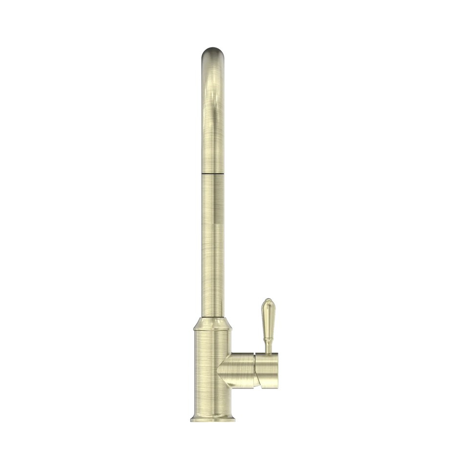Nero York Federation Pull Out Sink Mixer With Vegie Spray Function With Metal Lever
