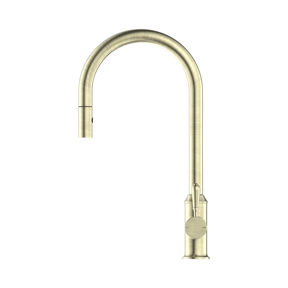 Nero York Federation Pull Out Sink Mixer With Vegie Spray Function With Metal Lever