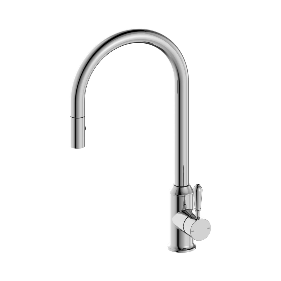 Nero York Federation Pull Out Sink Mixer With Vegie Spray Function With Metal Lever - Chrome (NR69210802CH)