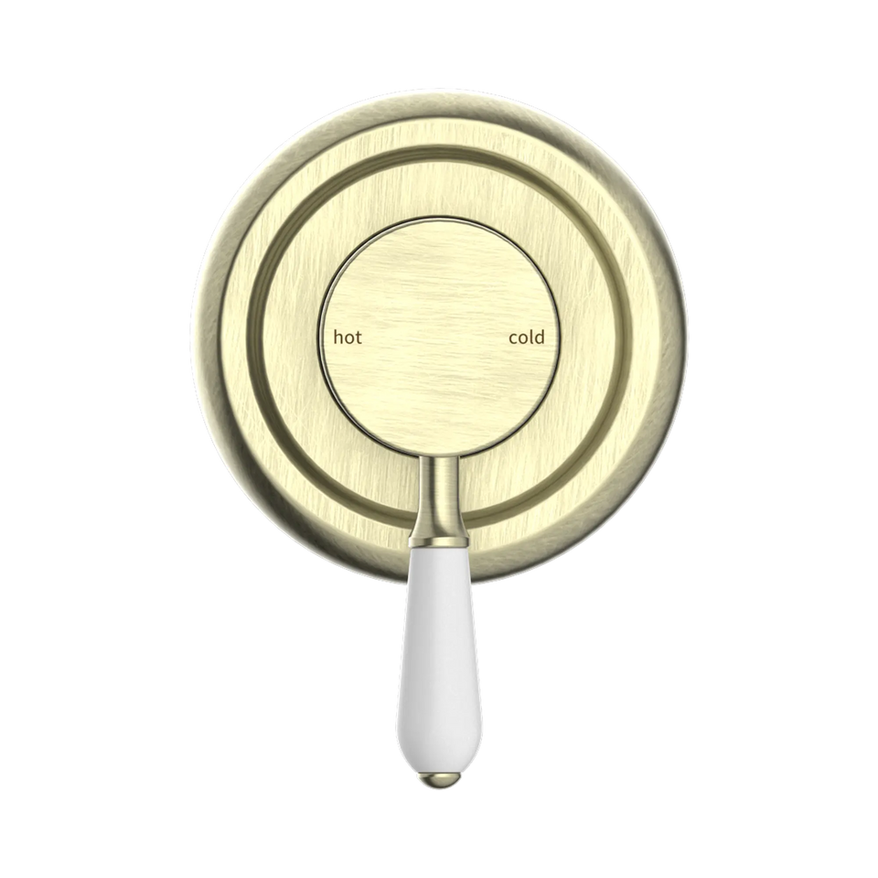 Nero Tapware York Federation Shower Mixer With White Porcelain Lever