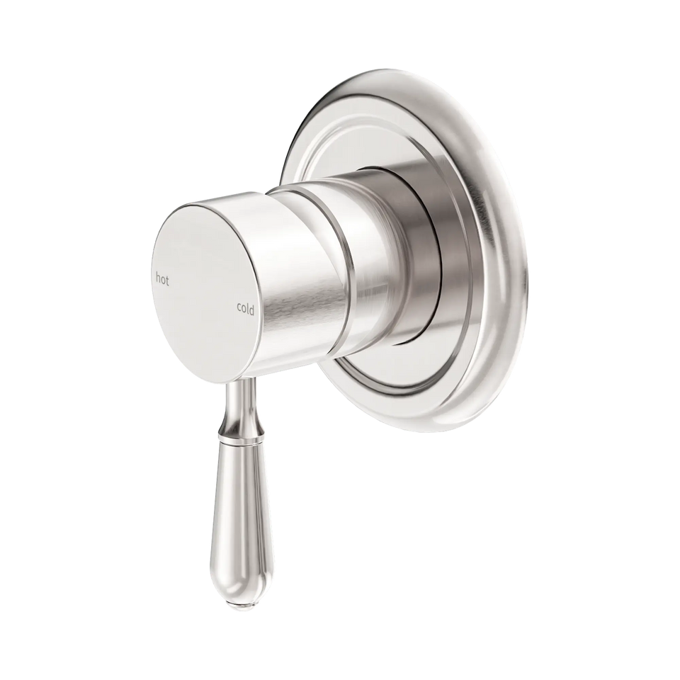 Nero Tapware York Federation Shower Mixer With Metal Lever - Brushed Nickel (NR69210902BN)
