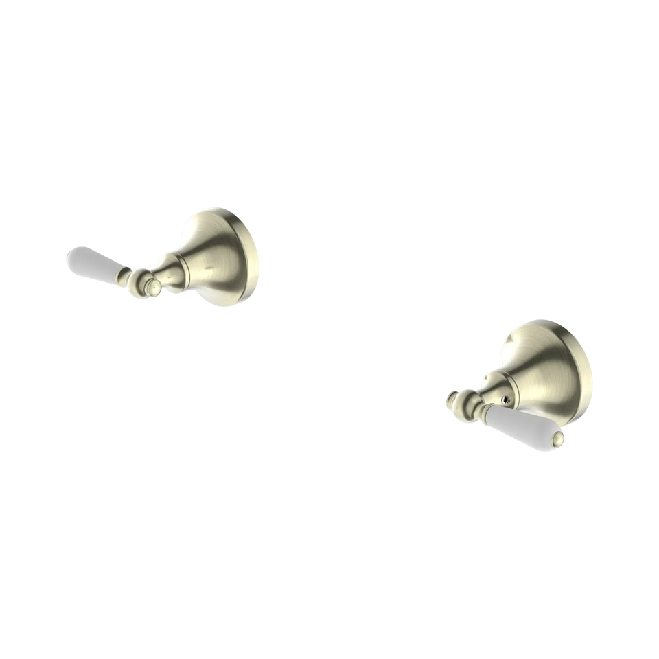 Nero York Wall Top Assemblies with White Porcelain Lever