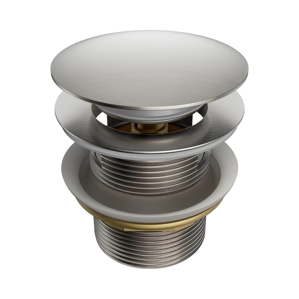 Nero Pop Up Bath Waste 40mm With Overflow - Brushed Nickel (NRA710BN)