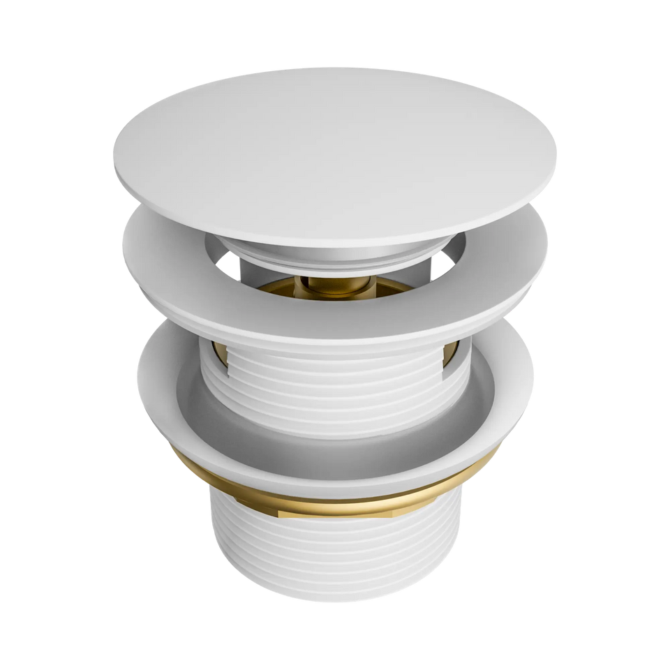 Nero Pop Up Bath Waste 40mm With Overflow - Matte White (NRA710MW)