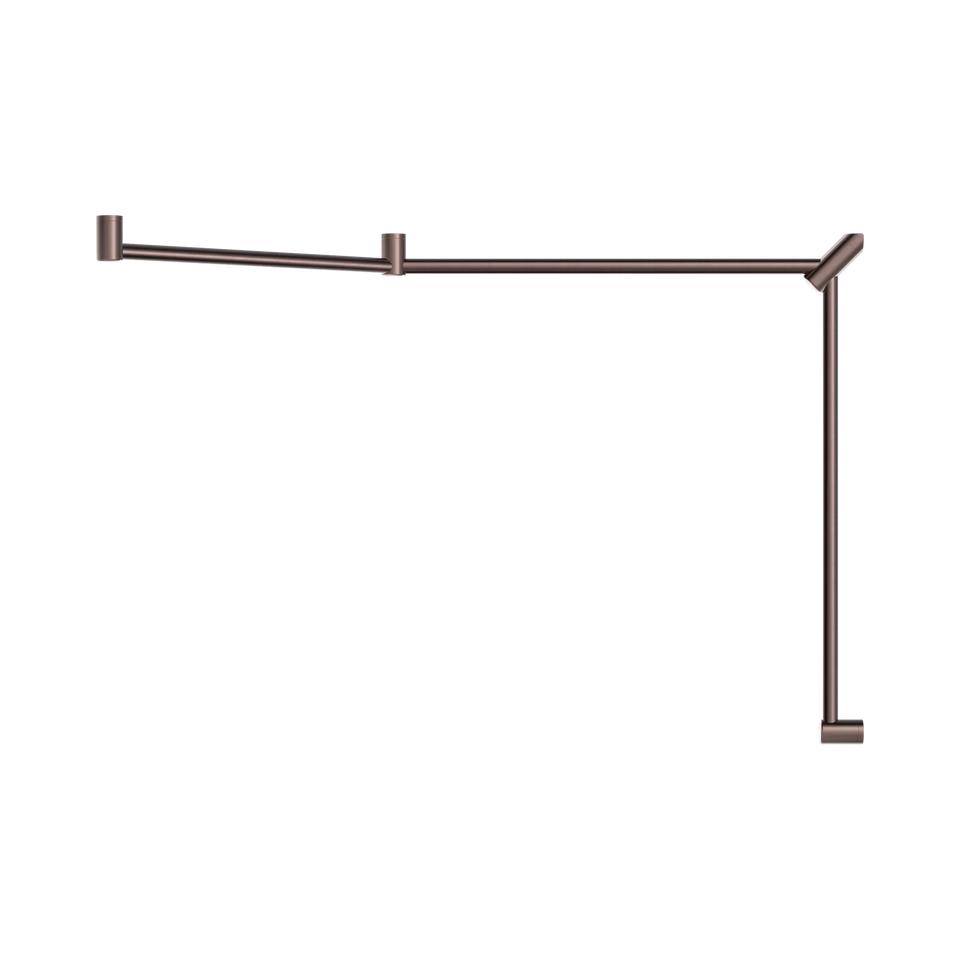 Nero Mecca Care 32mm DDA Grab Rail Set 45 Degree Continuous 750x965x1025mm