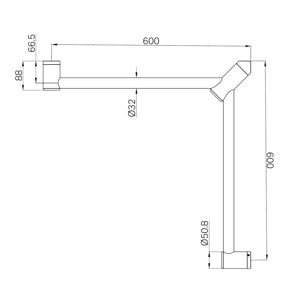 Nero Tapware Mecca Care 32mm Wrap Around Corner Grab Rail