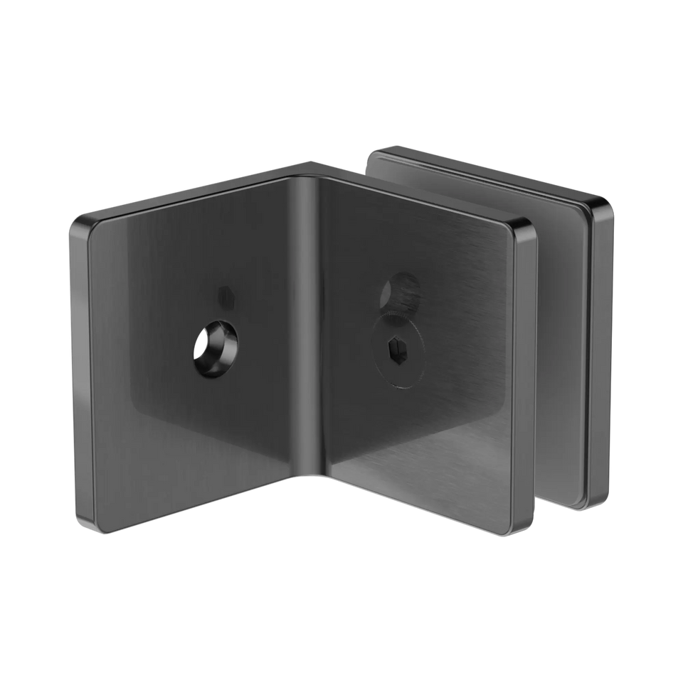 Nero 90 Degree Glass to Wall Bracket 10mm Glass Gun Metal