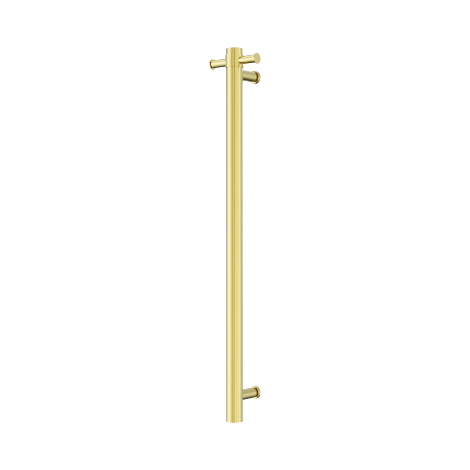 Nero Mecca 240V Single Vertical Heated Towel Rail - Brushed Gold (NRV902hBG)