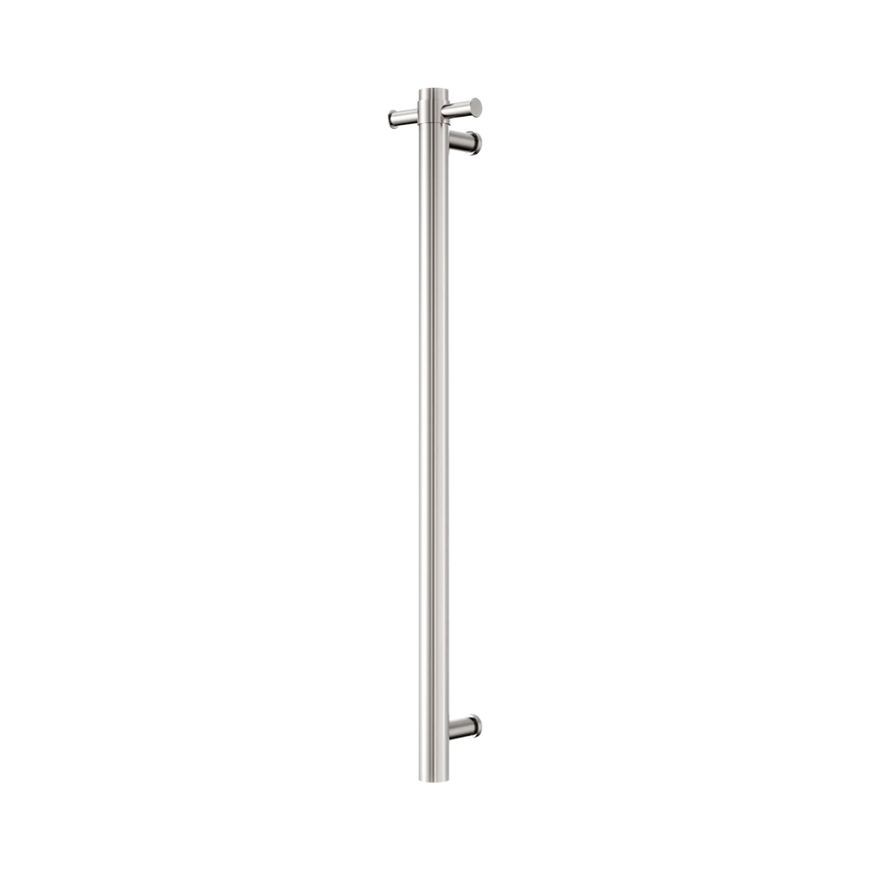 Nero Mecca 240V Single Vertical Heated Towel Rail - Brushed Nickel (NRV902hBN)