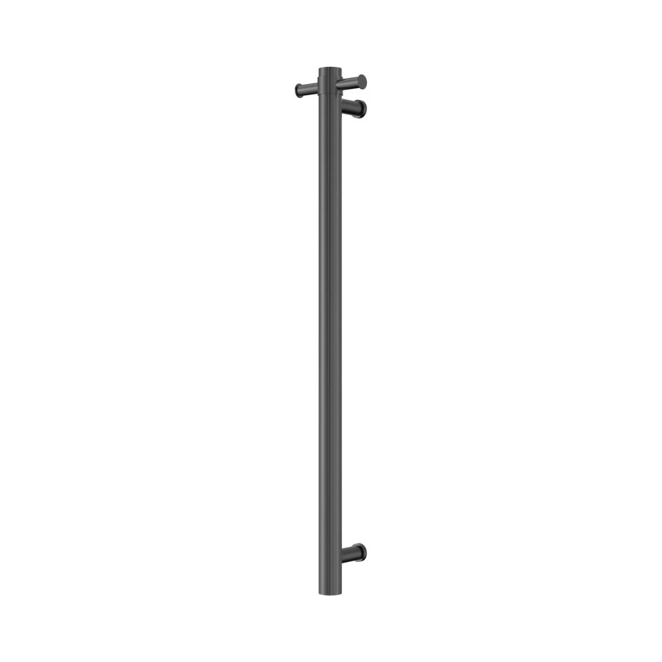 Nero Mecca 240V Single Vertical Heated Towel Rail - Gun Metal (NRV902hGM)