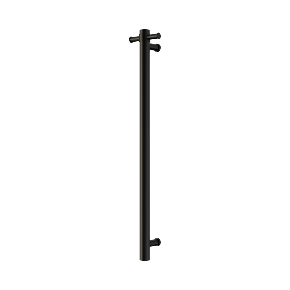 Nero Mecca 240V Single Vertical Heated Towel Rail - Matte Black (NRV902hMB)