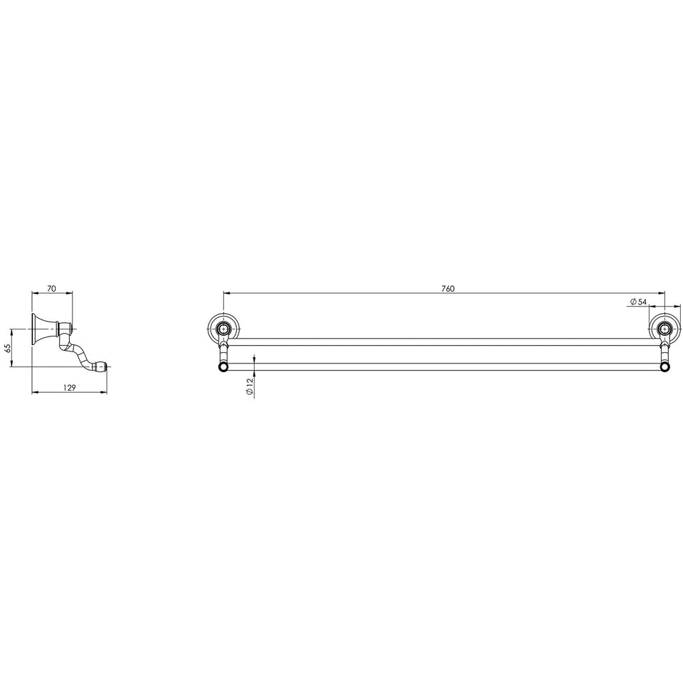 Phoenix Nostalgia Double Towel Rail