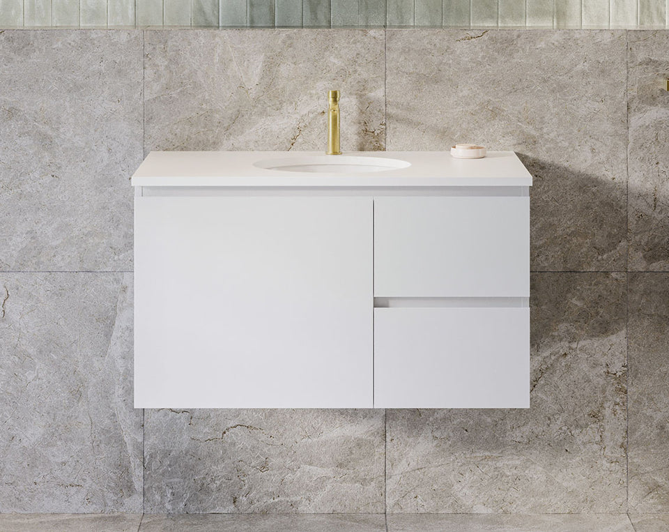 Timberline Nevada Floor Standing Vanity with Stadium Top - 900mm Centre Bowl