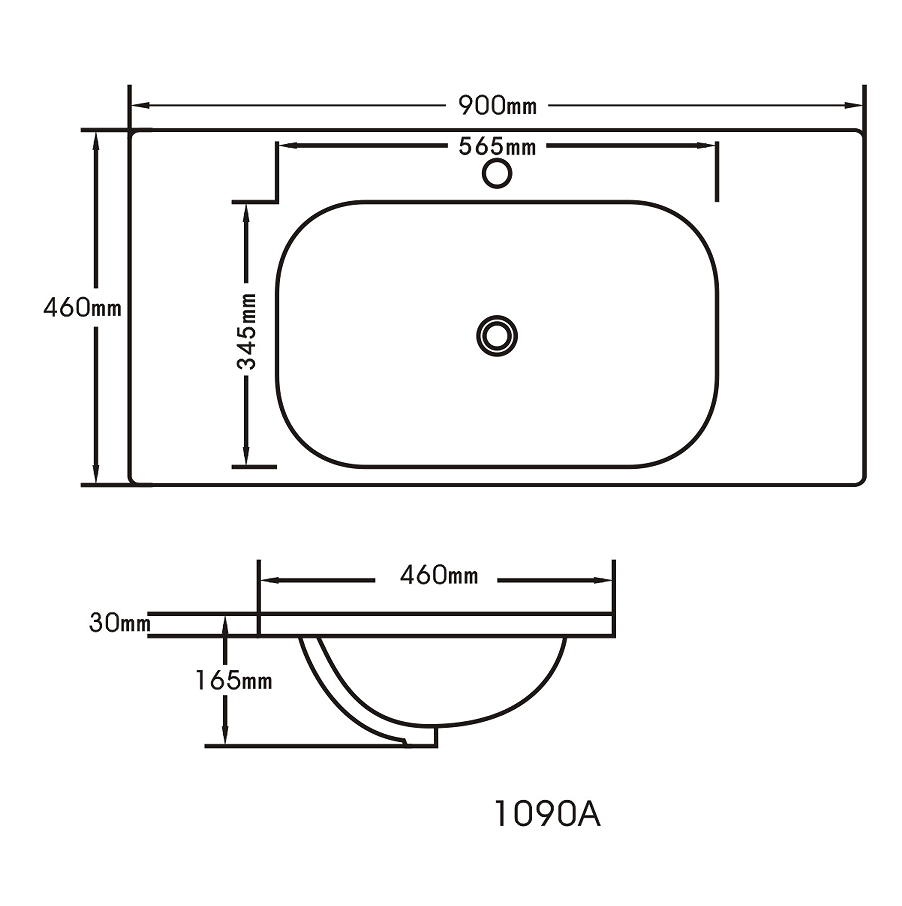 Hera 900mm Wall Hung Vanity Tasmanian Oak - OP_90_drawing