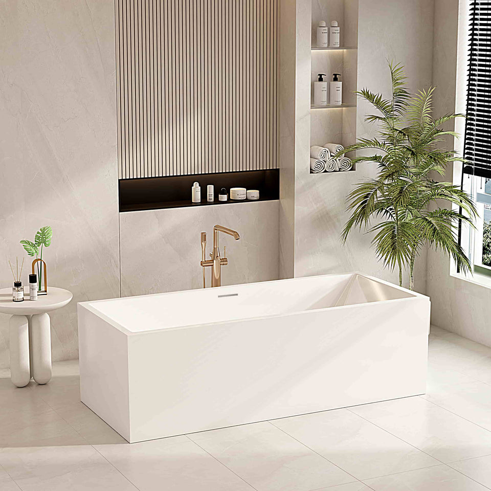 1500mm Orta Free Standing Bath Tub Multi Fit White No Overflow - OR_2