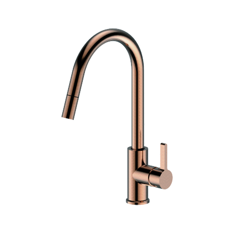 Todi Milan Swivel Pull Out Kitchen Mixer PVD Brushed Bronze