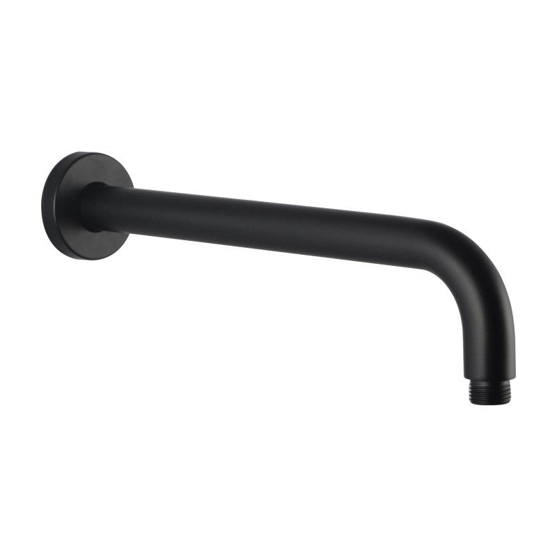 Aquaperla Round Black Stainless Steel Wall Mounted Shower Arm 400mm (OX0108.SA)