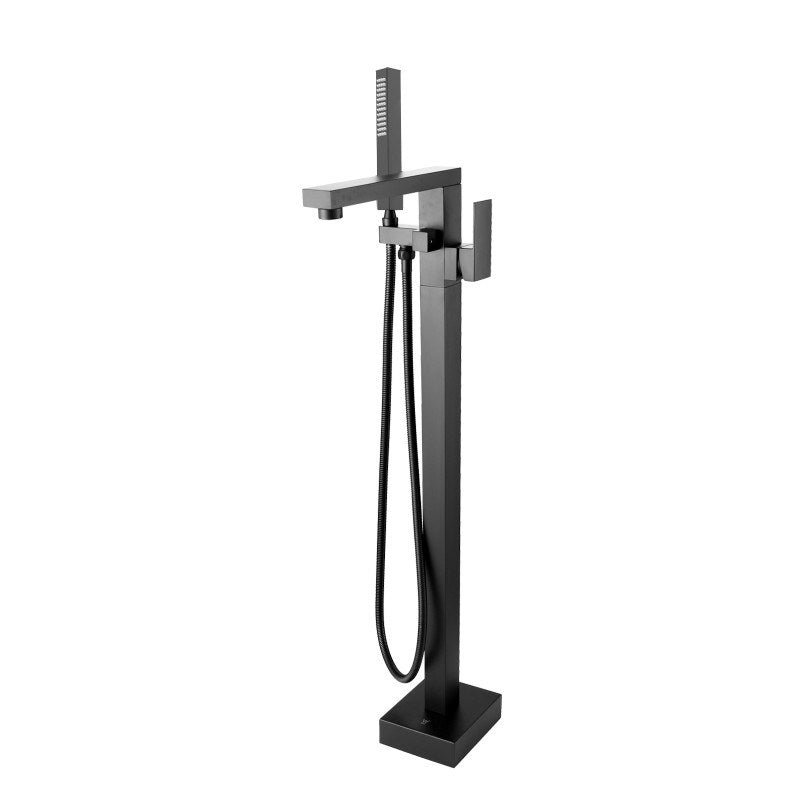Aquaperla Ottimo Nero Black Freestanding Bath Mixer With Hand held Shower (OX0117.BS)