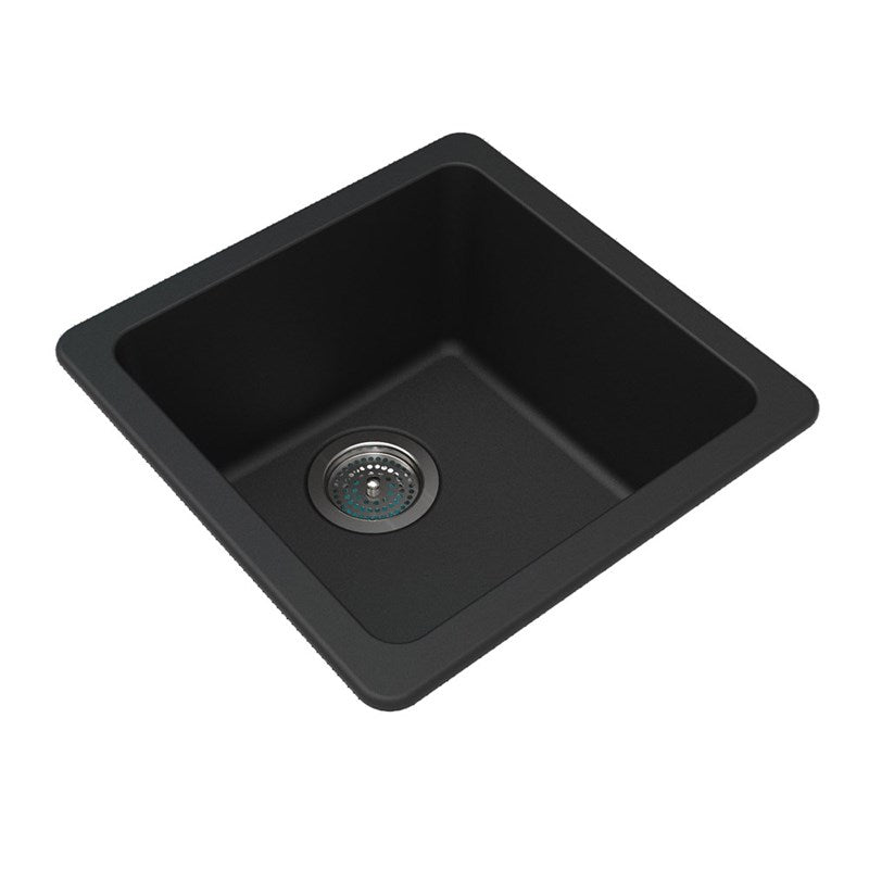 420mm Single Bowl Black Granite Square Kitchen Sink (OX4242.KS)