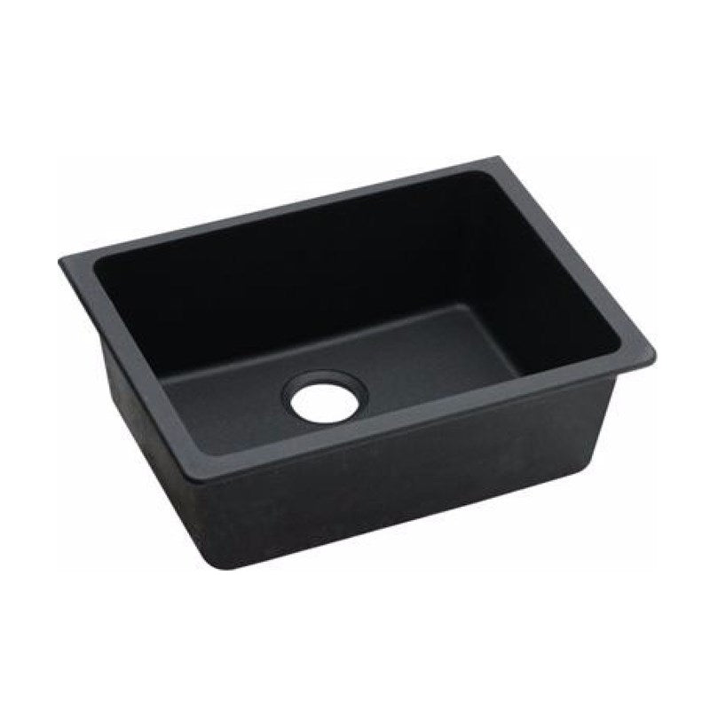 635mm Black Granite Undermount Kitchen Sink Single Bowl (OX6347.KS)