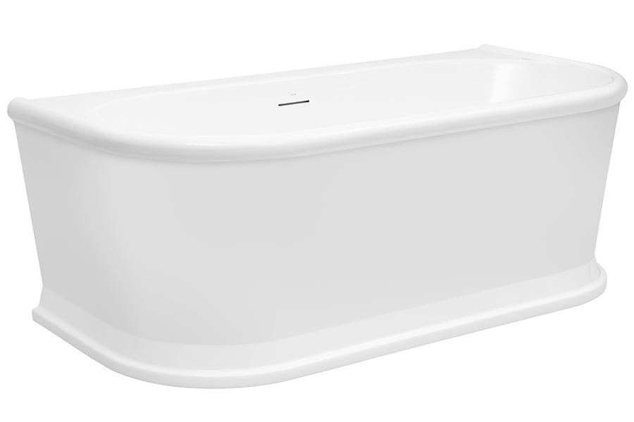 OX1700WIO | Oxford 1700 Back-To-Wall Freestanding Bath with Integrated Overflow