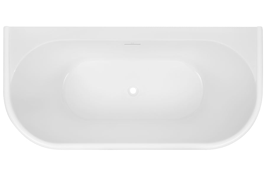 OX1700WIO | Oxford 1700 Back-To-Wall Freestanding Bath with Integrated Overflow
